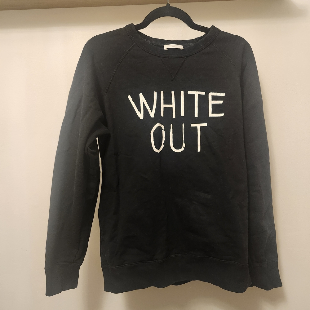 Wood Wood Black Sweater with White Print